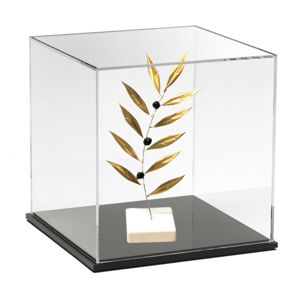 LARGE HANDMADE OLIVE BRANCH IN GOLD IN A BOX - Image 1
